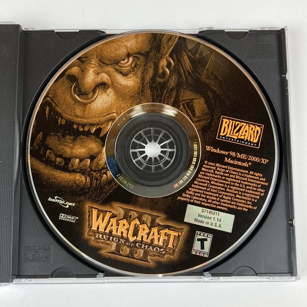 Warcraft Reign of Chaos III Video Game w/ Game Manual, Product Catalog,Key Card